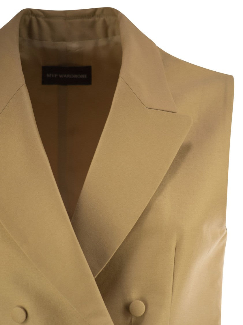 Mvp Wardrobe Double-Breasted Cotton And Silk Waistcoat