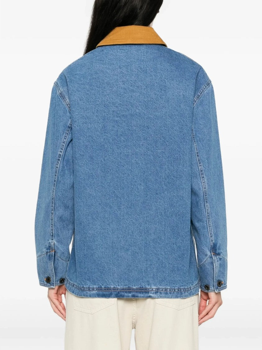 Filson Classic Blue Denim Tan Collar Jacket