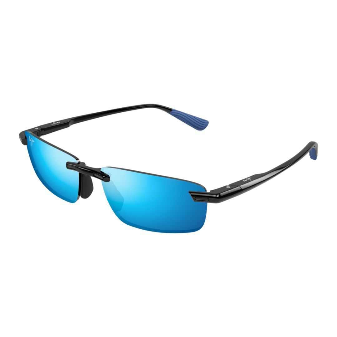 Maui Jim Ilikou Rimless Sunglasses With Blue Mirrored Lenses