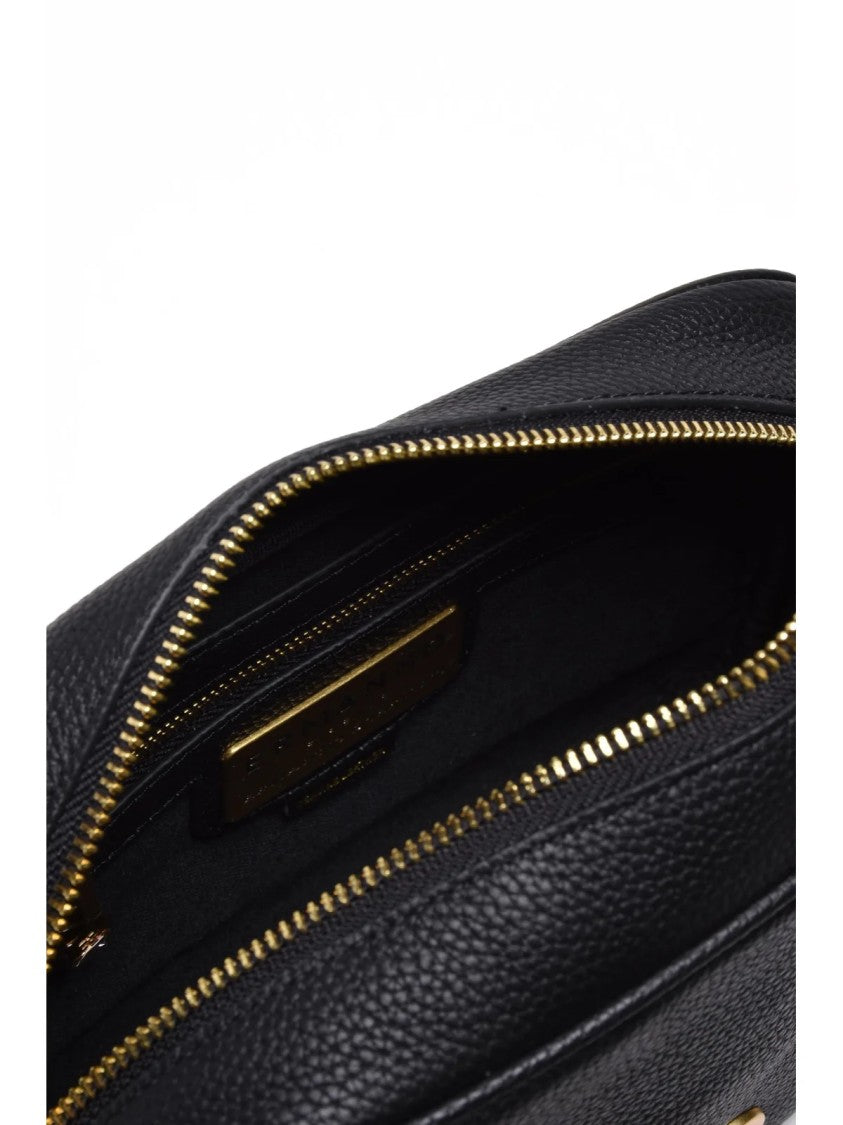 Ermanno Firenze Amelia Leather Shoulder Bag With Structured Silhouette And Gold-Tone Hardware
