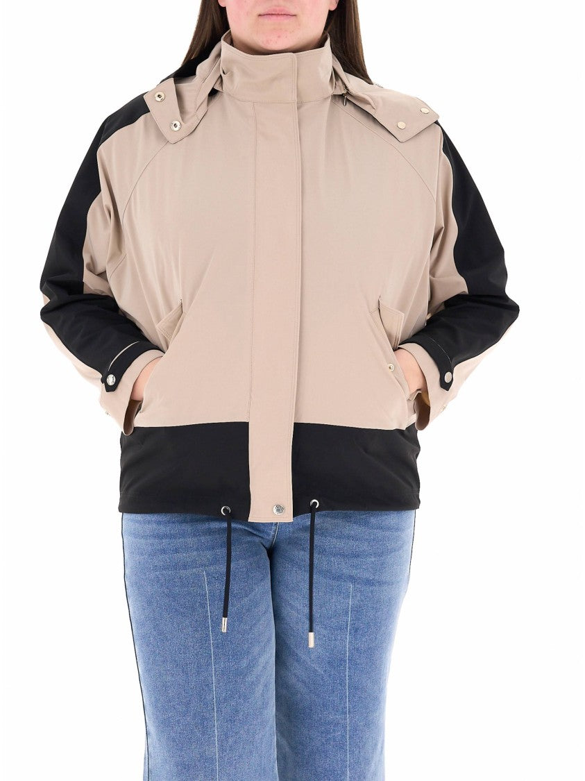 Elena Miro` Caban Boxy Two-Tone Beige/Black Jacket