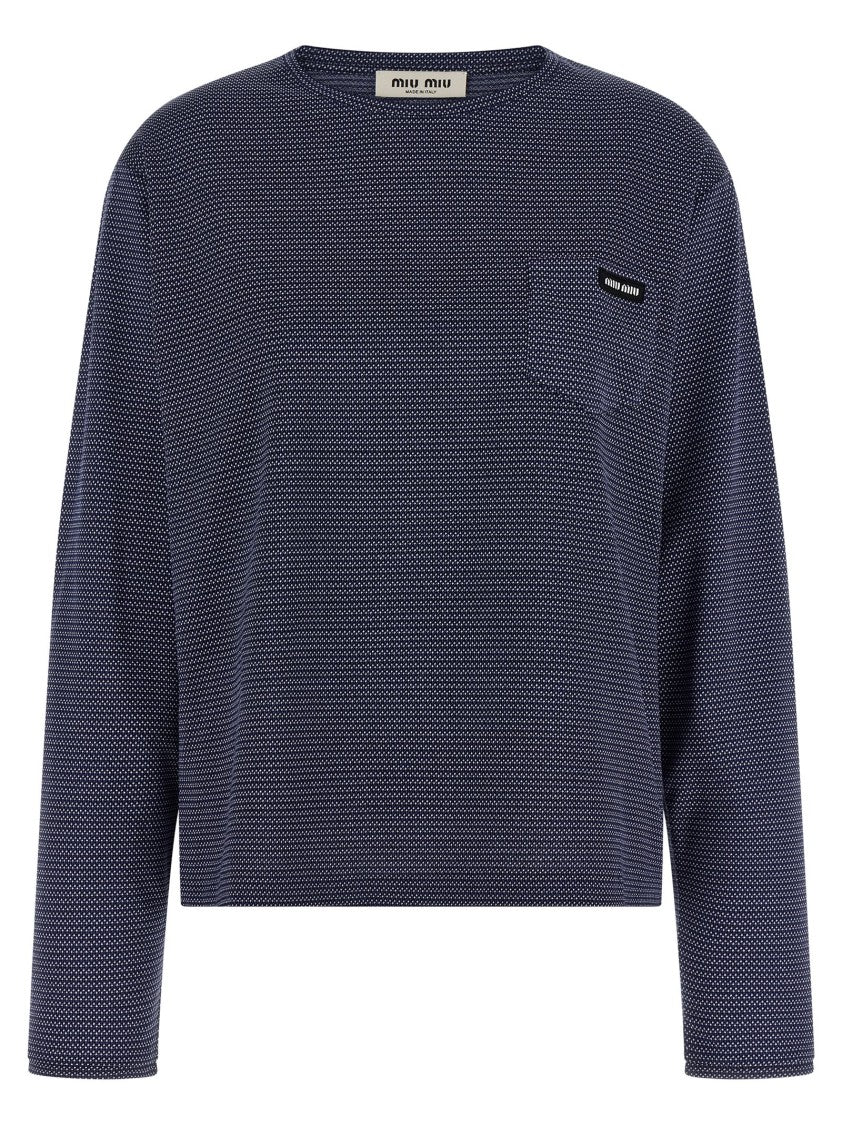 Miu Miu Jacquard Jersey T-Shirt