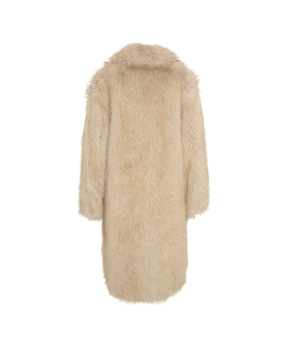 Liu Jo Classic Notched Collar Faux Fur Coat