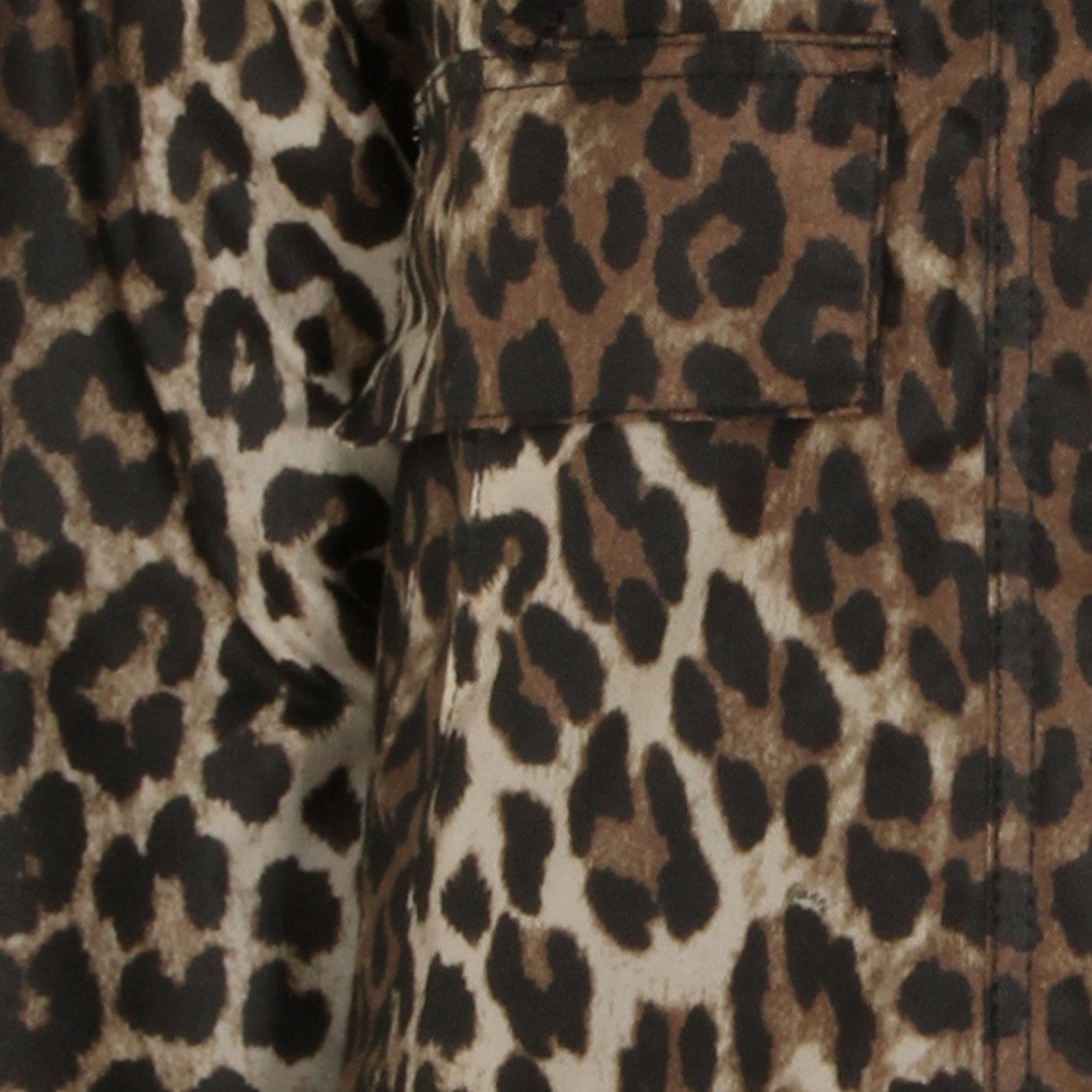 Barbour X Ganni Cropped Leopard Print Jacket With Corduroy Collar