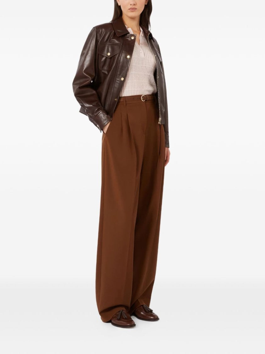 Max Mara Wide-Leg Brown Trousers