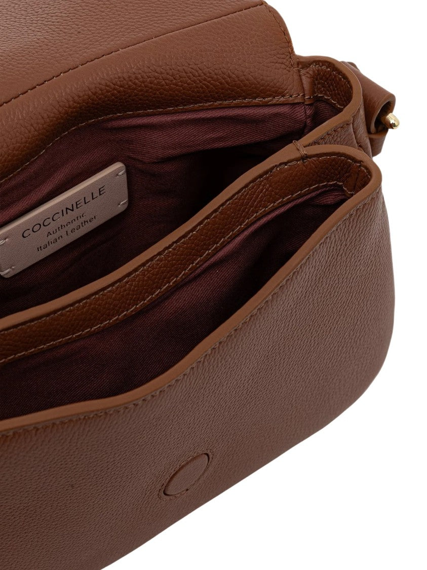 Coccinelle Small Structured Shoulder Bag With Curved Flap