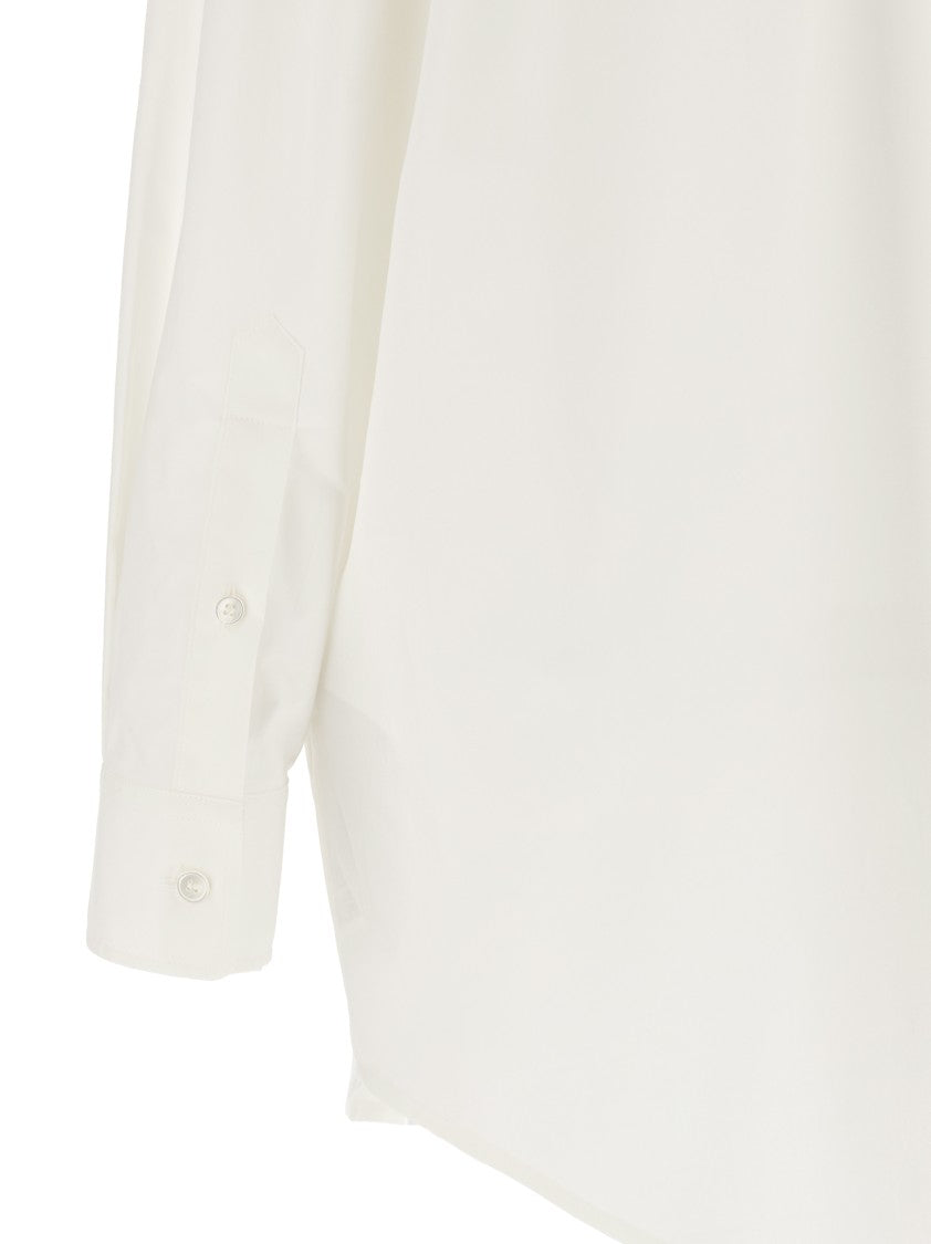 Mm6 By Maison Margiela Semi-Transparent Tulle Insert Cotton Poplin Shirt