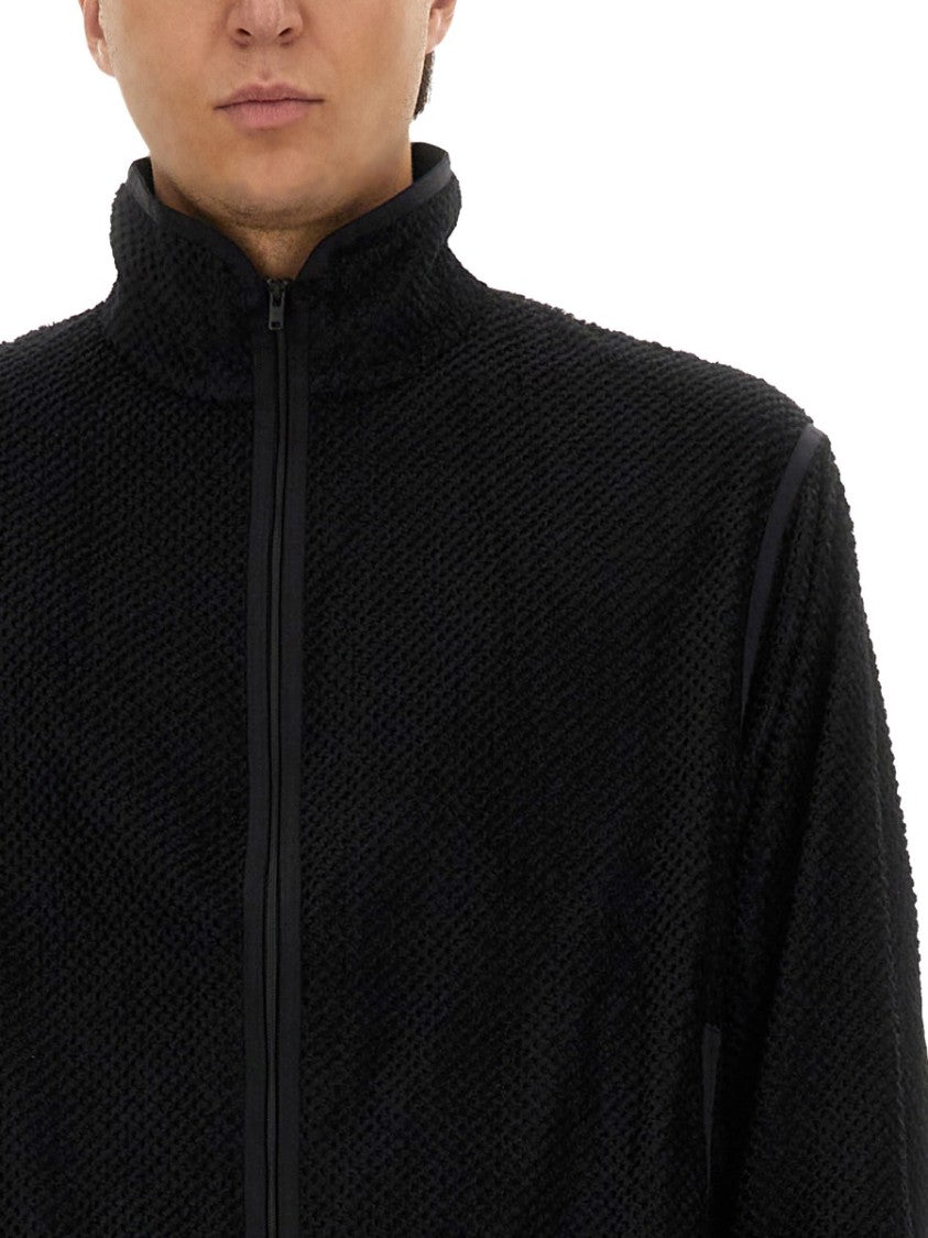 Y-3 Textured High Collar Zip-Through Knit