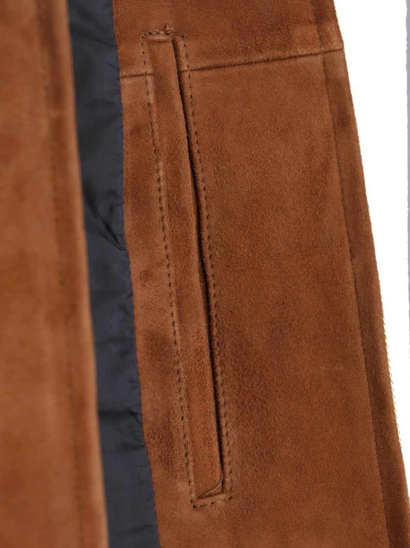 Tonywack Structured Brown Jacket With Front Zipper Closure
