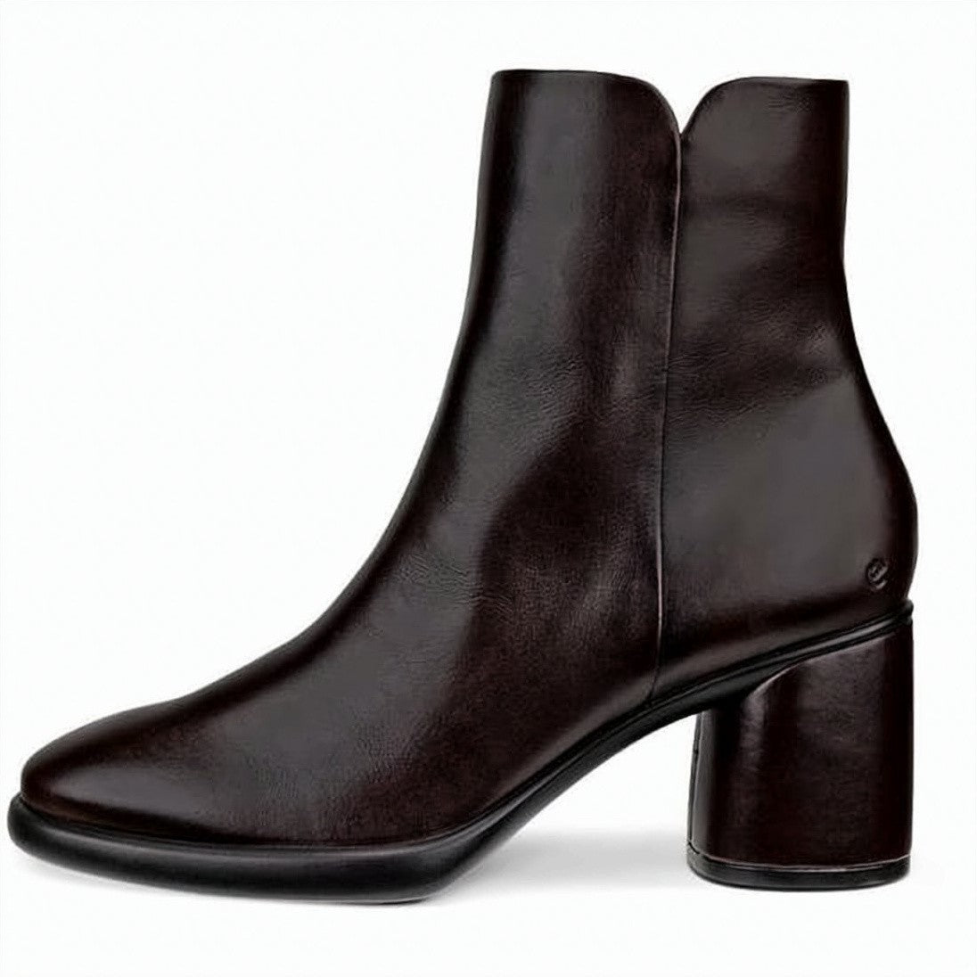 Ecco Polished Leather Ankle Boots With Durable Rubber Sole