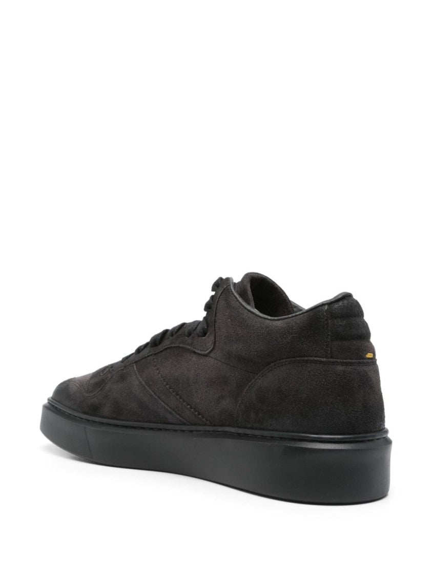Doucal's Black Calf Suede Sneakers