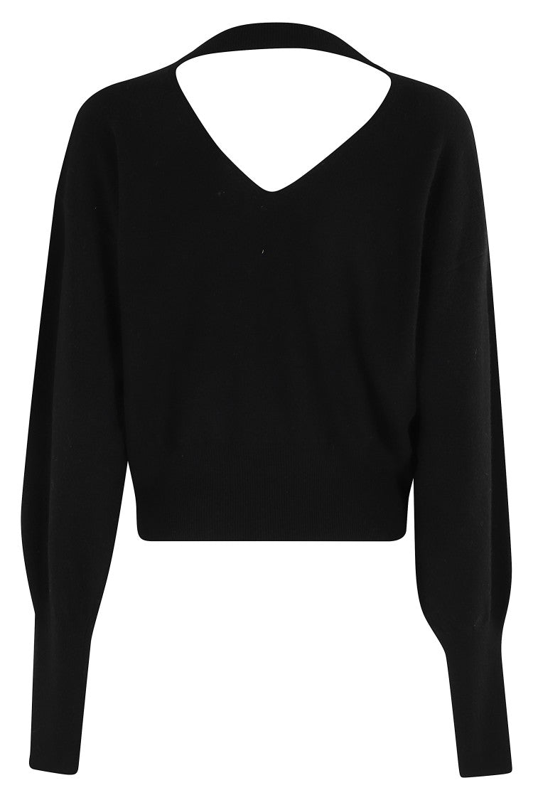Federica Tosi Fitted Cut-Out Jersey Top With Deep V-Neckline