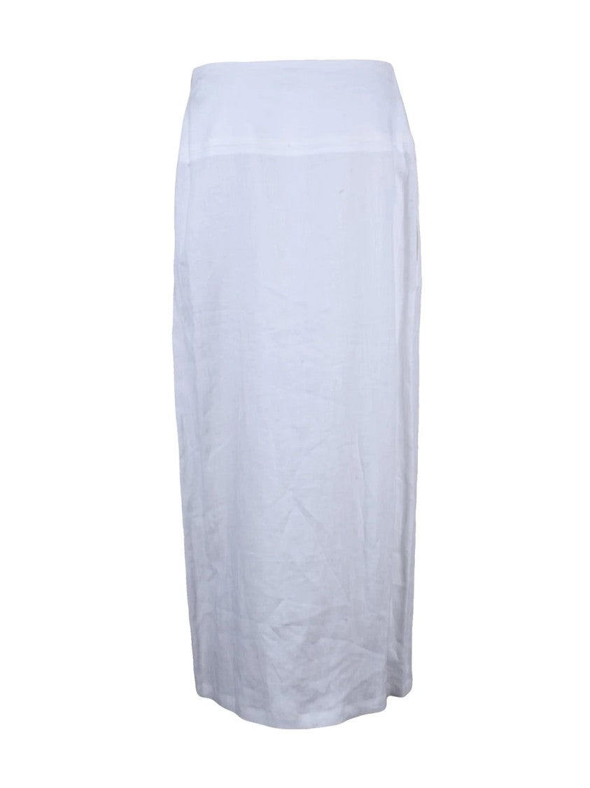 Eleventy White Linen Long Skirt