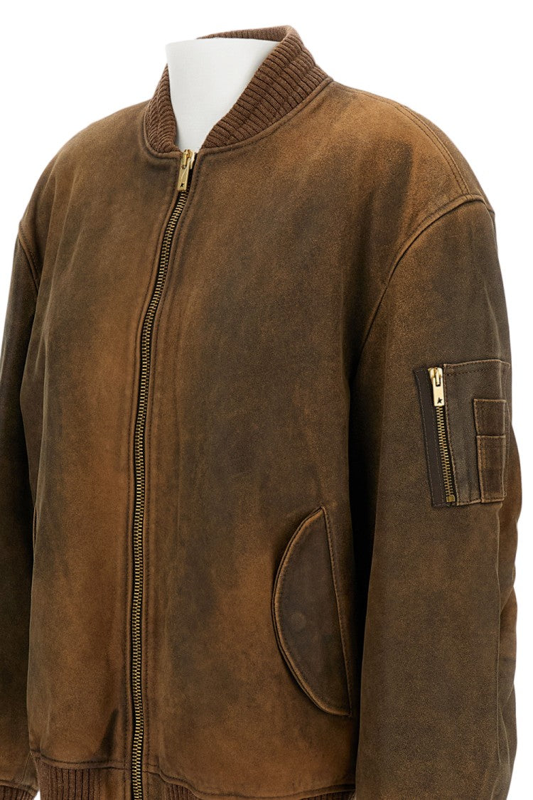 Golden Goose Padded Leather Bomber Jacket