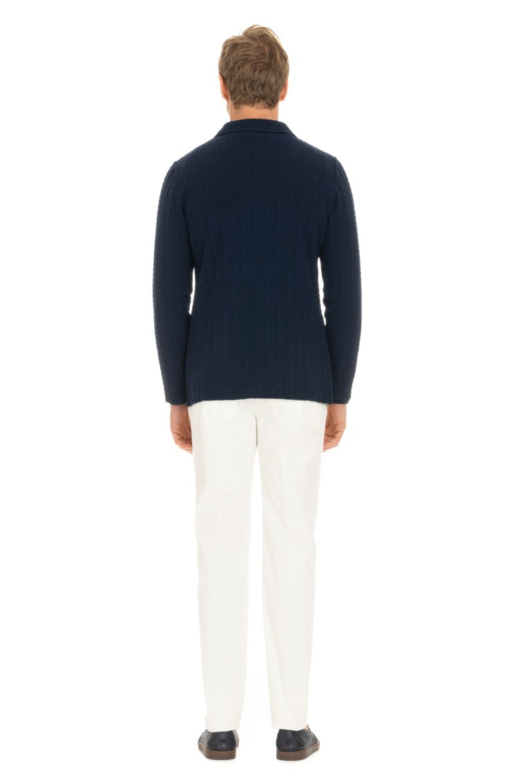 Lardini Double-Breasted Textured Fabric Blazer