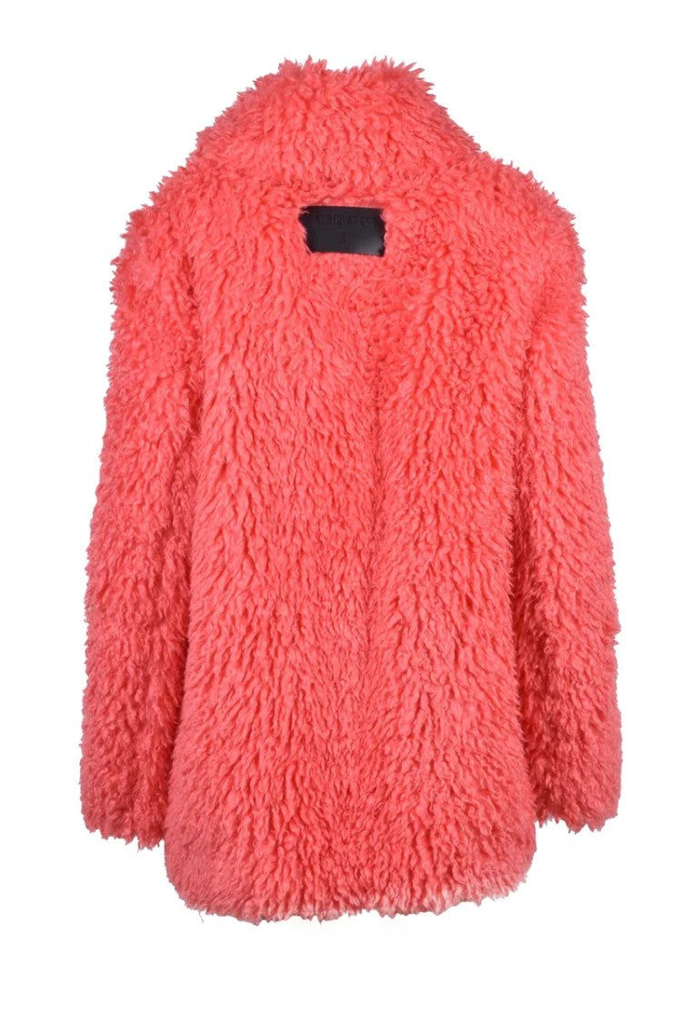 Patrizia Pepe Faux Fur Coat - Red