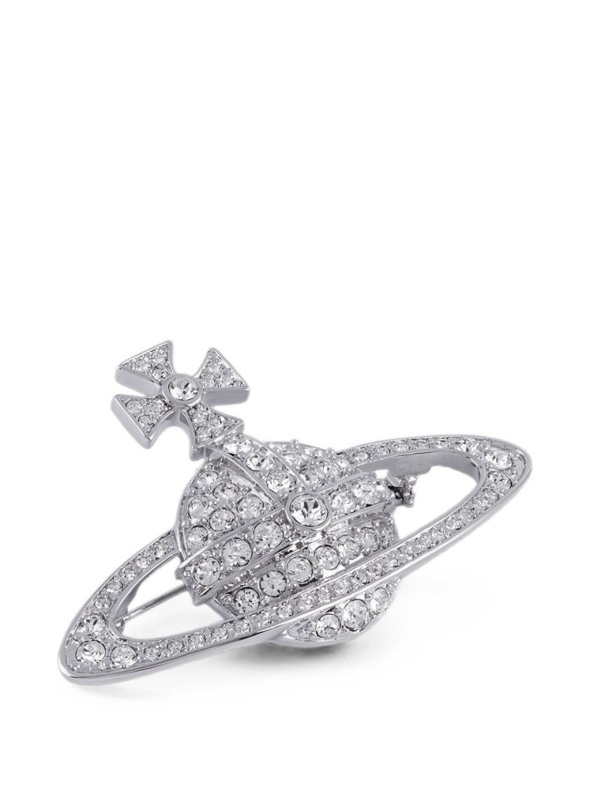 Vivienne Westwood Intricate Planet-Shaped Brooch With Crystal Detailing