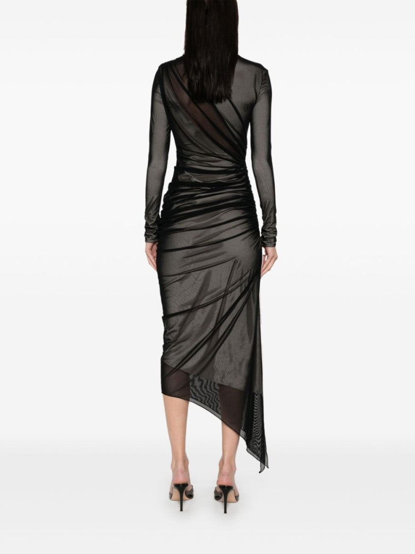 Mugler Asymmetrical Hem Midi Dress