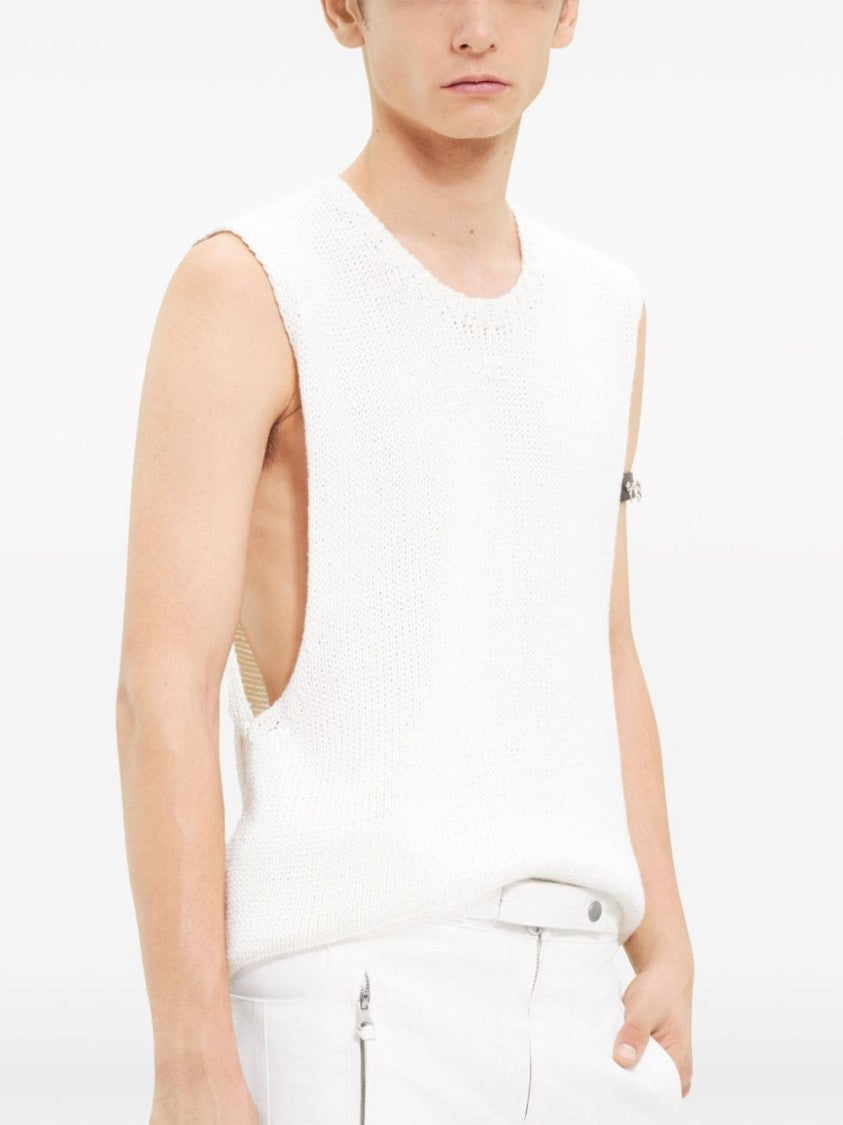 Courrèges Crew Neck Sweater With Logo Patch
