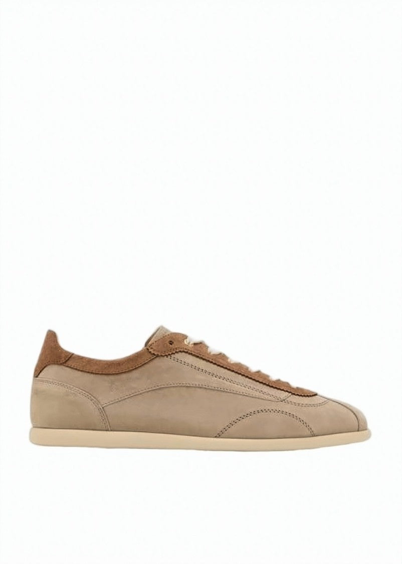Brunello Cucinelli Smooth Calf Leather Sneakers With Suede Collar
