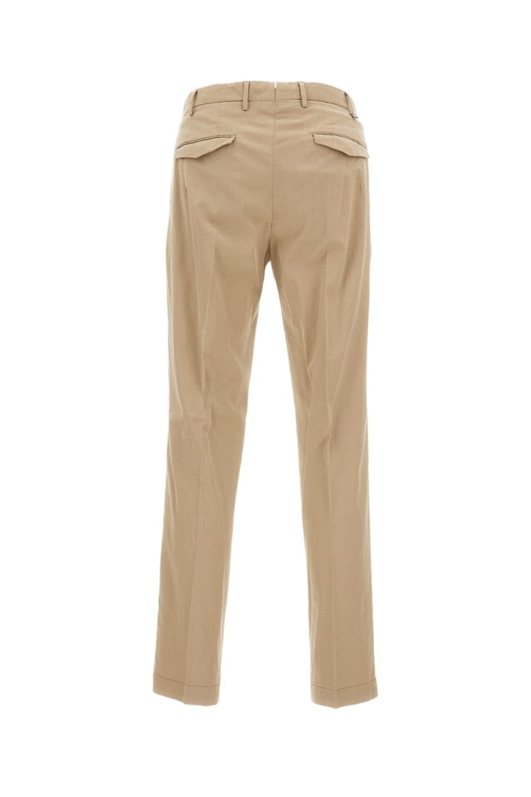 Pt01 Soft Beige Slim-Fit Trousers With Tailored Design