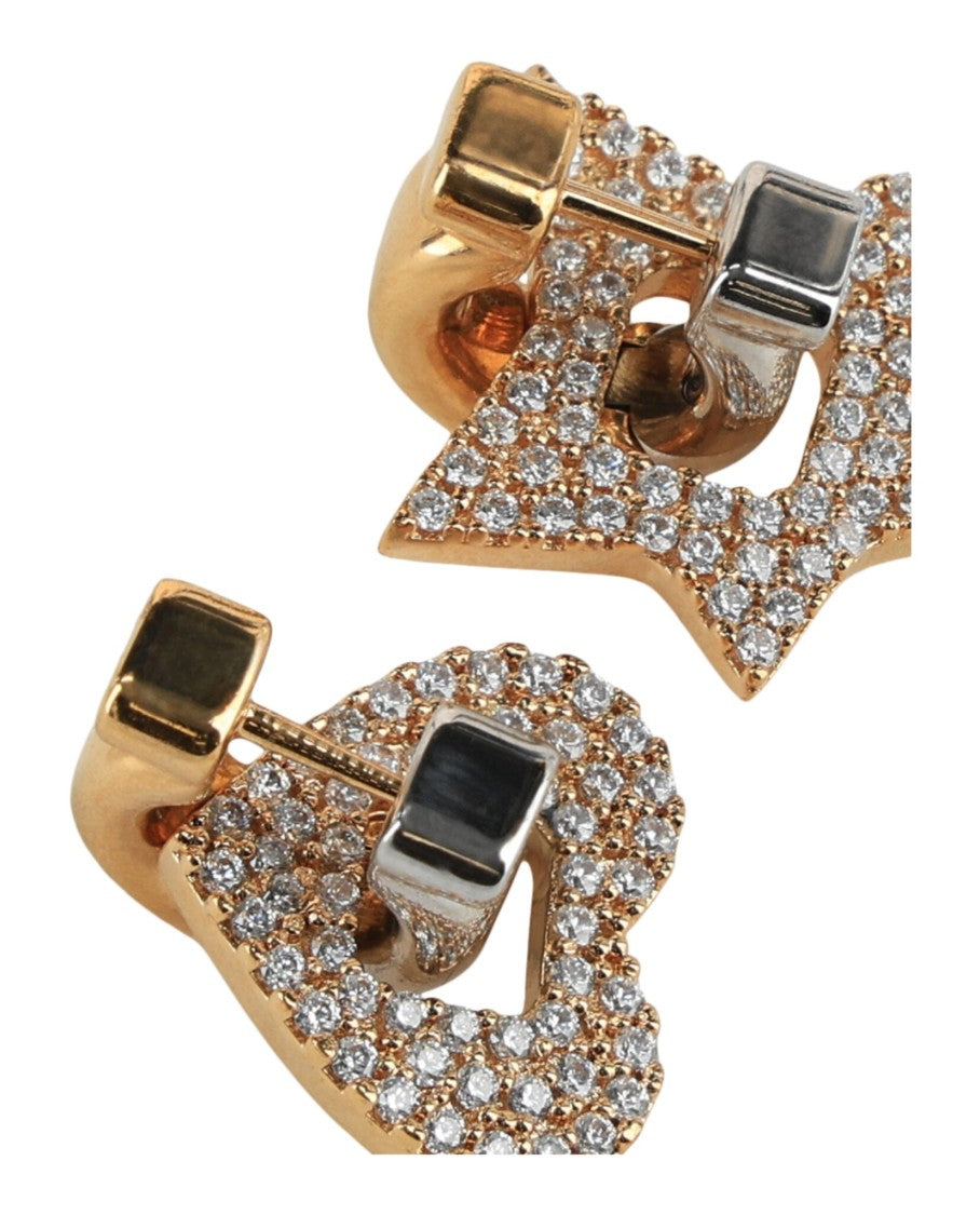 Ferragamo Heart And Star Mismatched Crystal Earrings