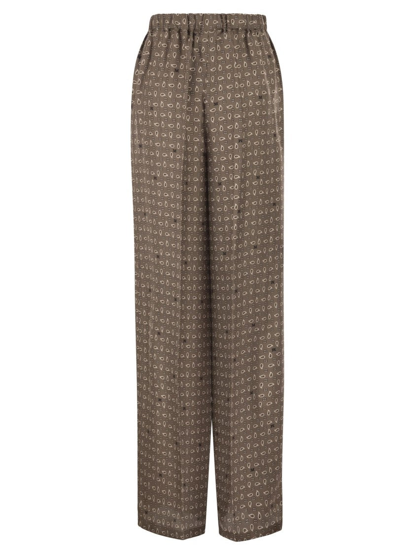 Max Mara Mxmvischio - Printed Silk Trousers