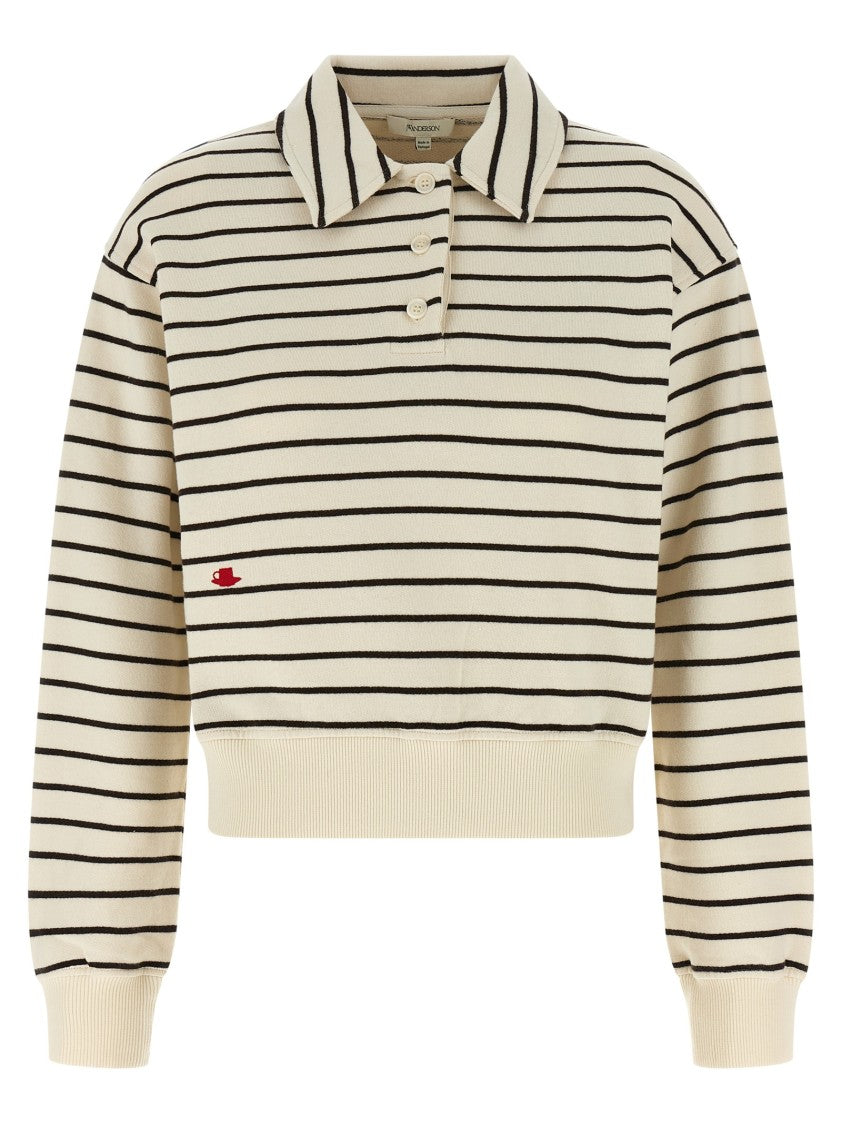 J. W. Anderson Striped Cotton Polo Sweatshirt