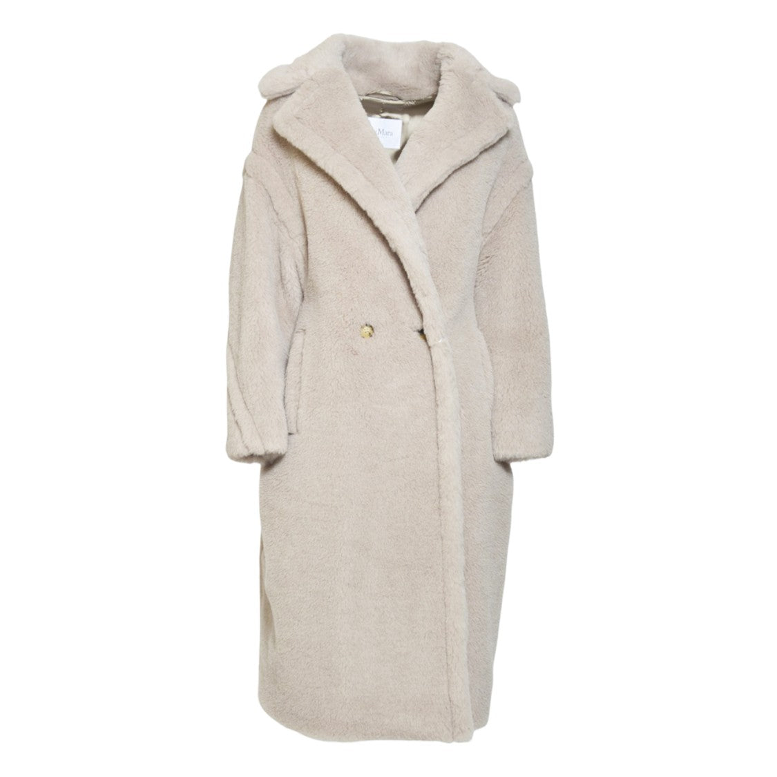 Max Mara Long Double-Breasted Coat With Plush Textured Fabric