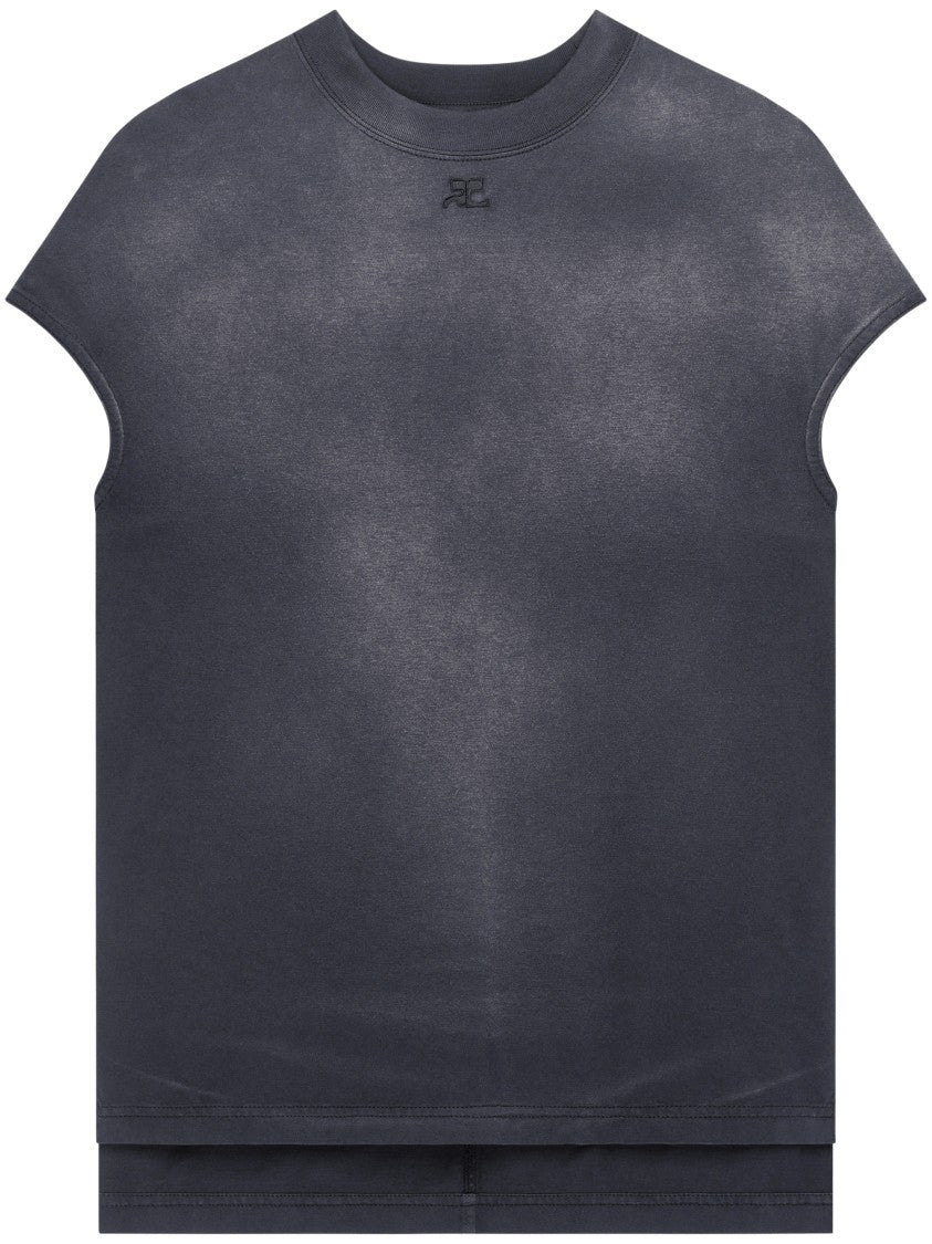 Courrèges Solarized Effect Oversized T-Shirt With Boxy Silhouette