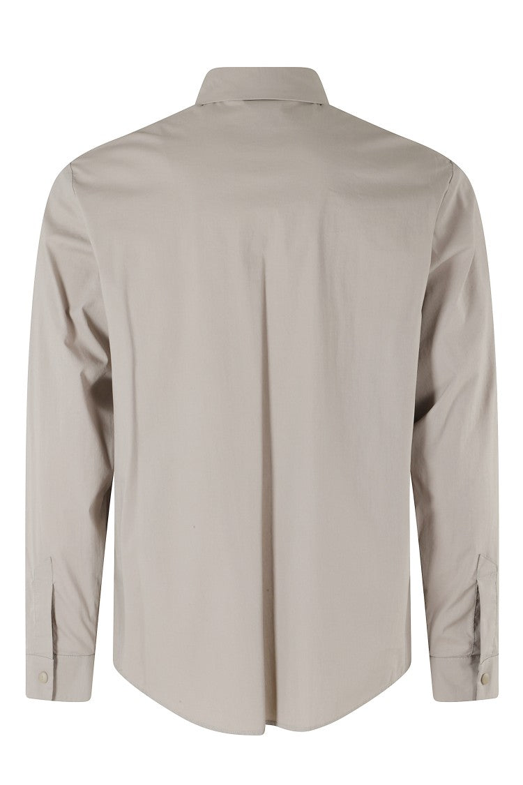 Aspesi Taupe Blade Zippered-Chest Cotton-Blend Casual Shirt