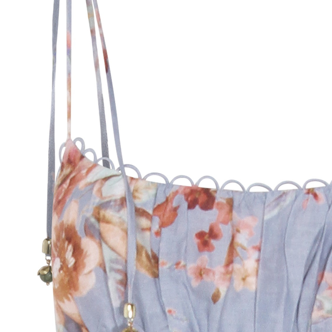 Zimmermann Light Blue Floral Print Midi Dress
