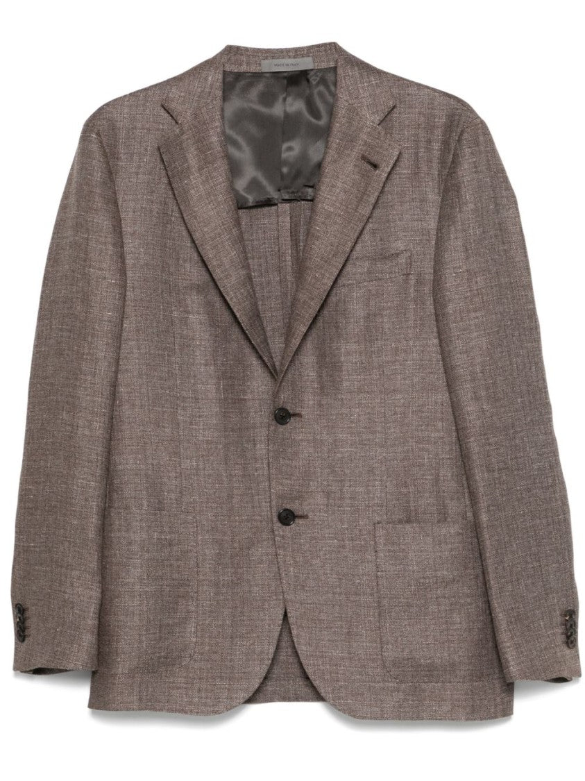 Corneliani Tailored Brown Jacket With Notch Lapels