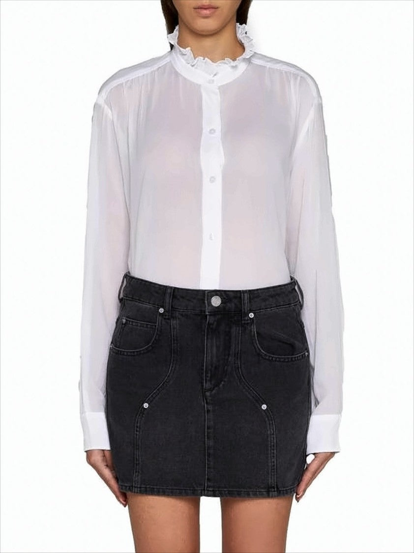 Isabel Marant Fitted Black Denim Mini Skirt