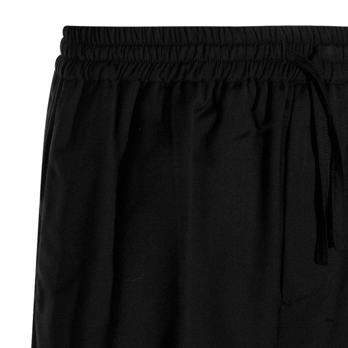 Seven Gauge Relaxed Fit Black Shorts With Adjustable Drawstring