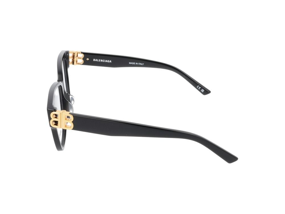 Balenciaga Eyeglasses Bb0104o 001 Black Gold Transparent 56/14/140