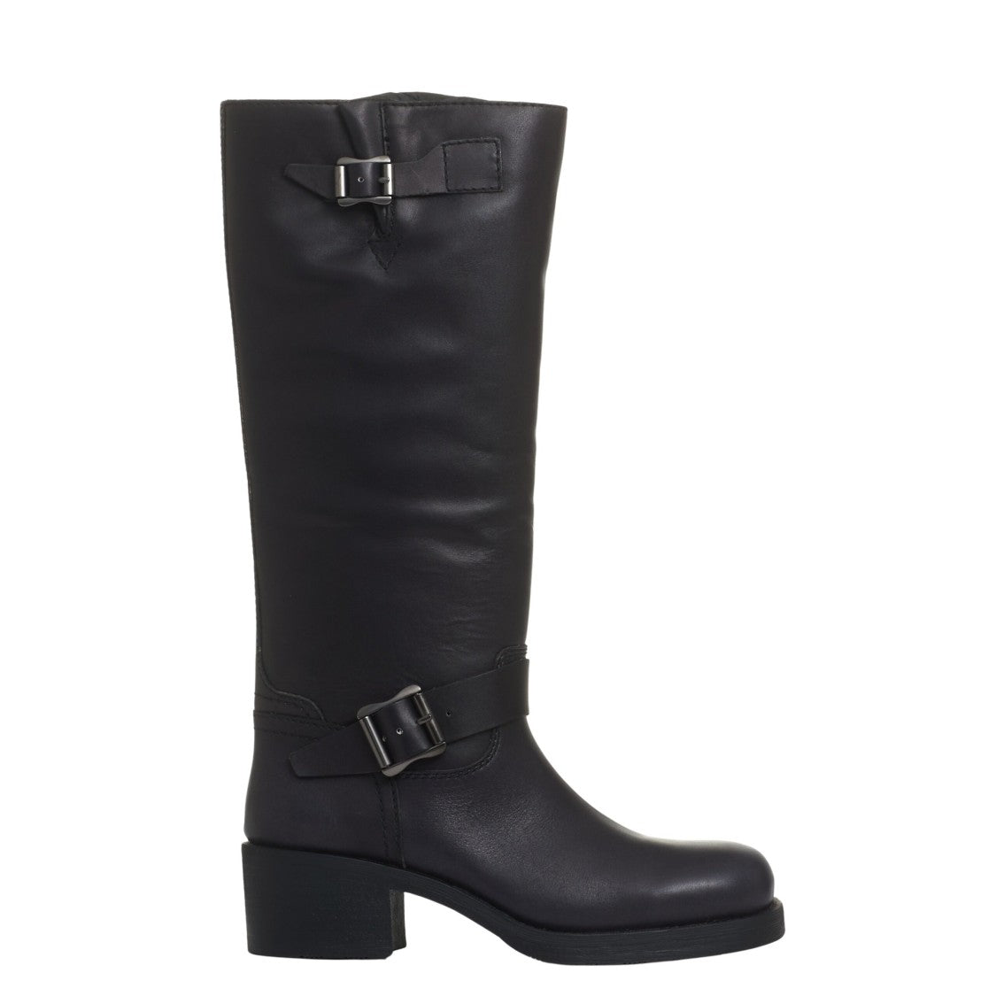 Ash Stylish BikerBoots With 40 Mm Heel And Buckle Details