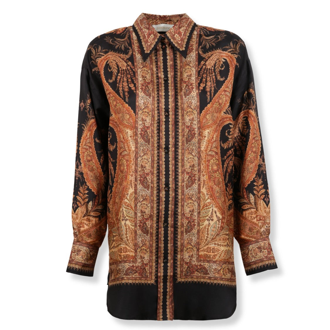Zimmermann Fluid Silk Shirt With Intricate Paisley Print