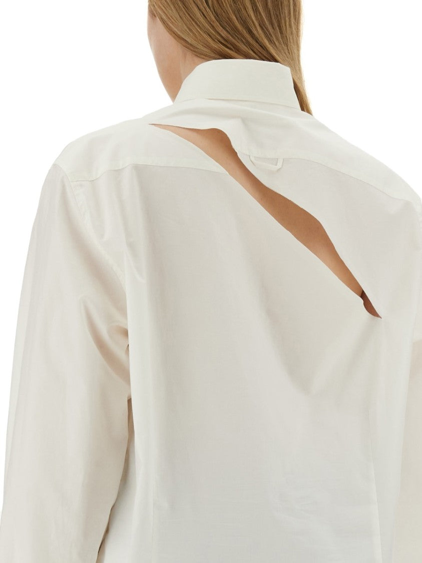 Mm6 By Maison Margiela White Cotton Oversize Fit Shirt