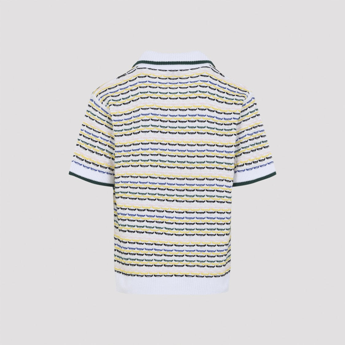 Casablanca Textured Cotton Button-Up Shirt With Ribbed Details