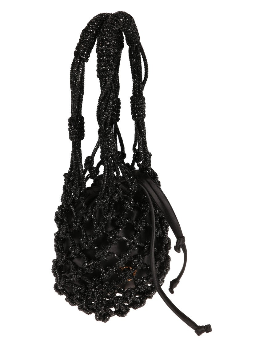 Pinko Mini Textured Netted Drawstring Polyester Handbag