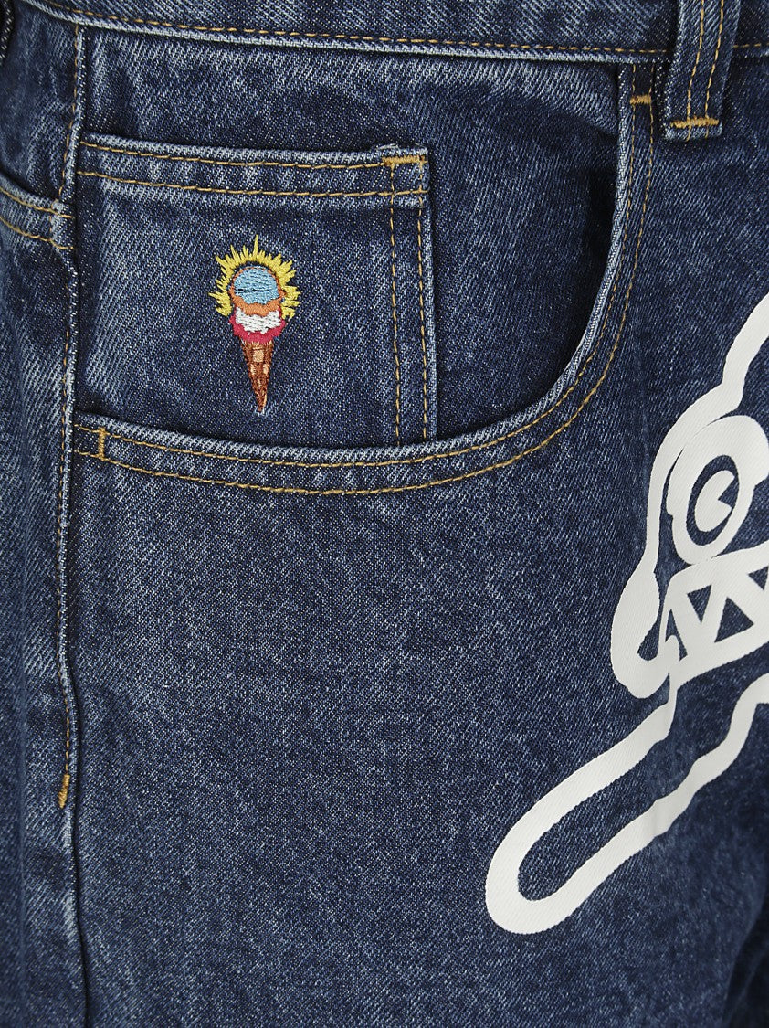 Icecream Straight Leg Denim With Playful Front Print