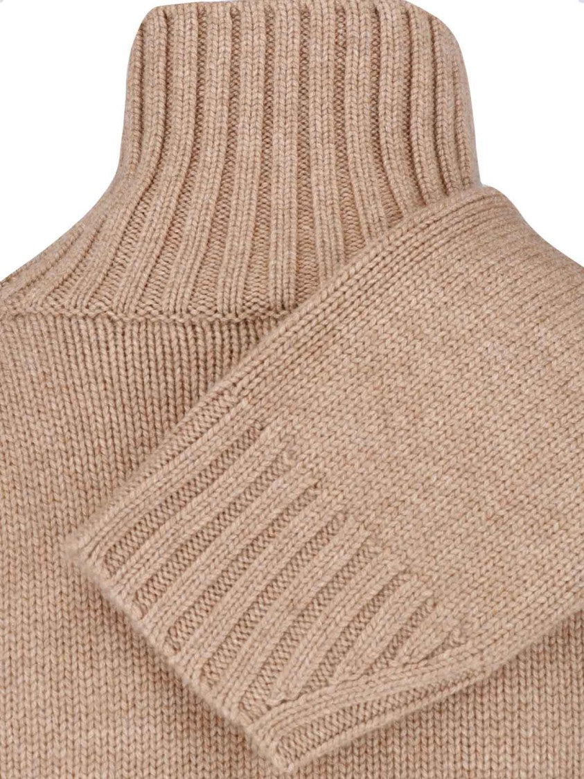Almada Cropped Turtleneck Sweater In Wool And Cashmere Blend