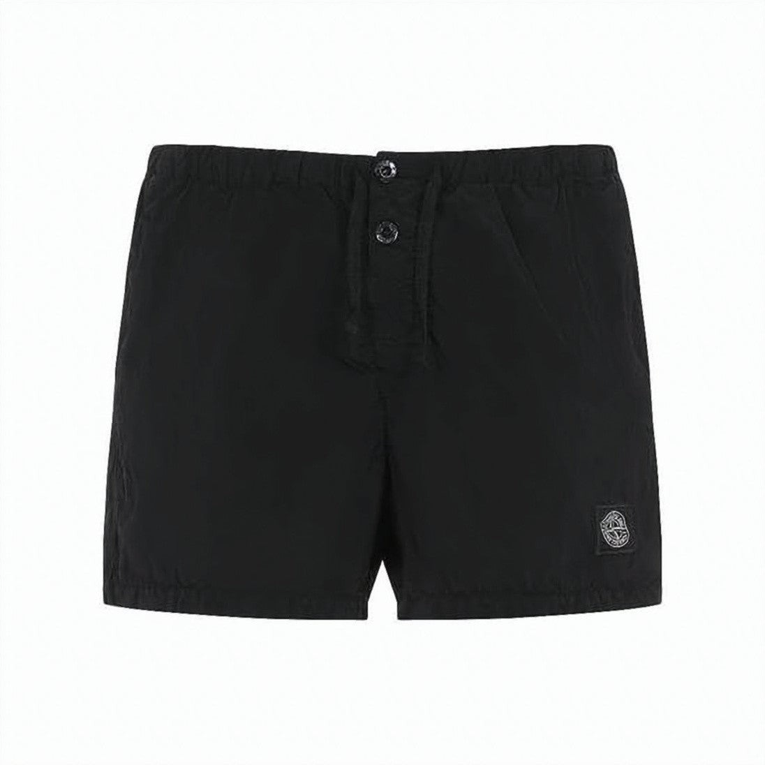 Stone Island Black Lightweight Polyamide Mid-Length Swim Shorts
