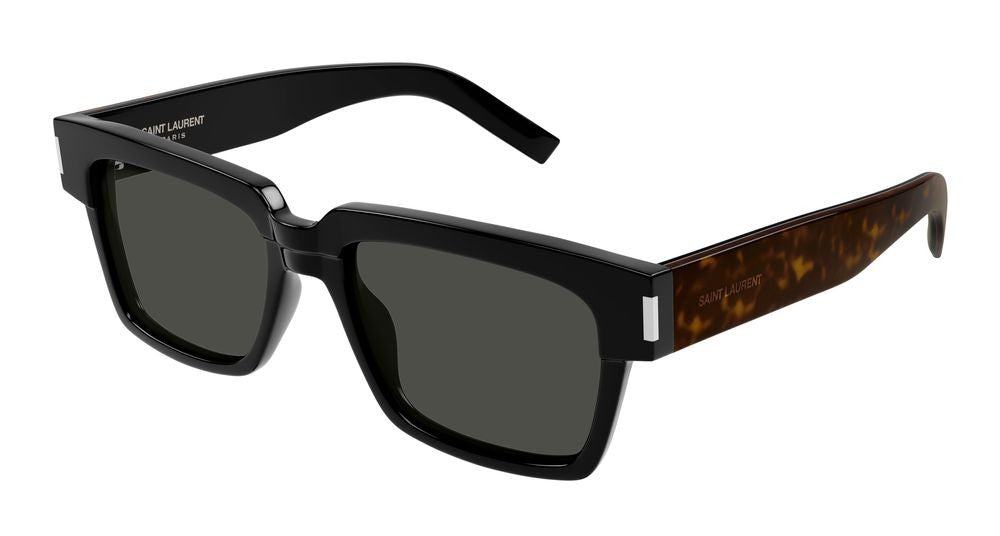 Saint Laurent Black Bold Square Frame Sunglasses
