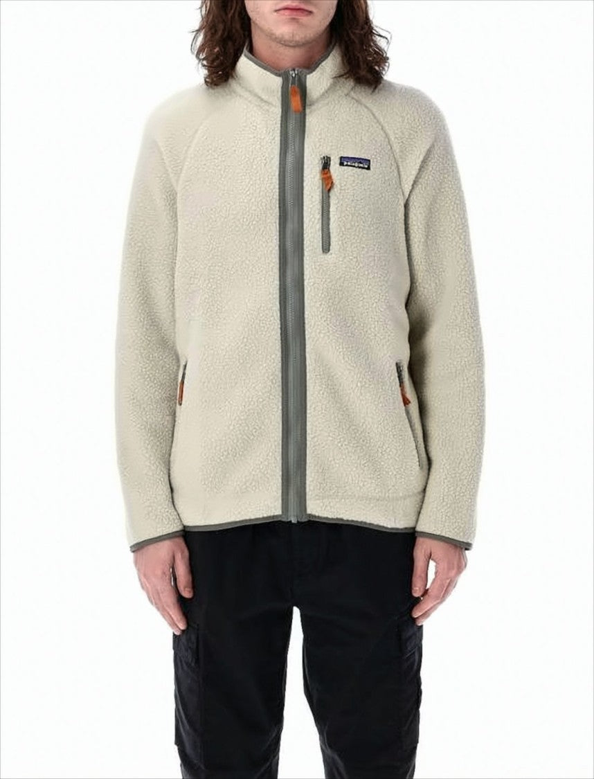 Patagonia Textured Fleece Jacket With High Collar