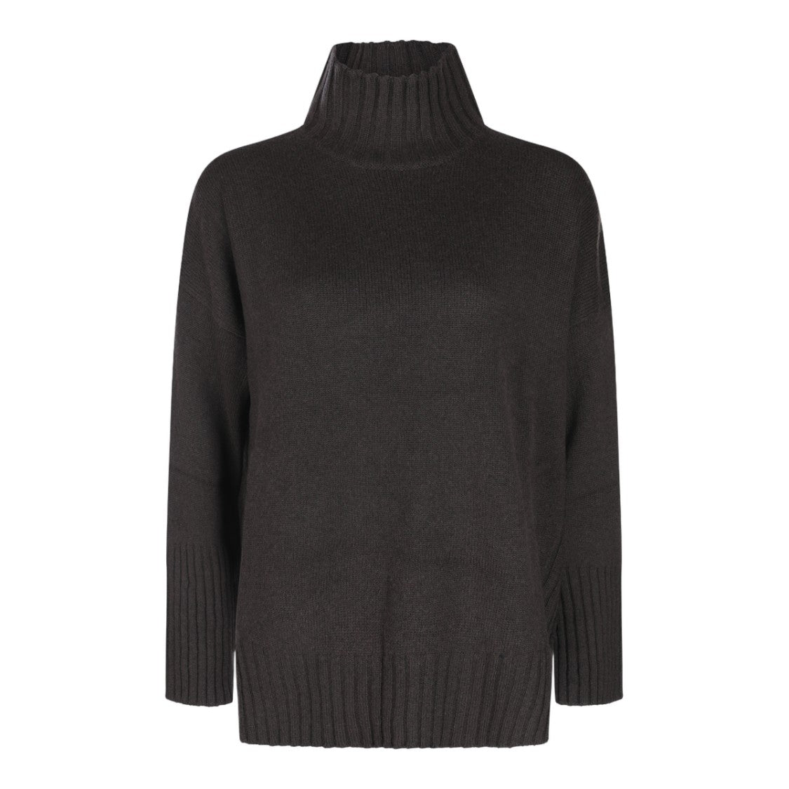 Antonelli Firenze High Ribbed Turtleneck Sweater With Side Slits