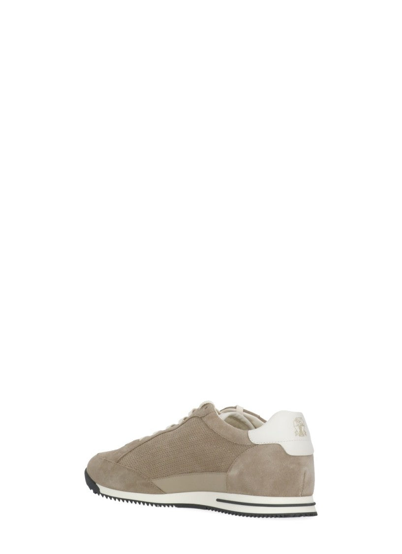 Brunello Cucinelli Brown Suede Leather Sneakers