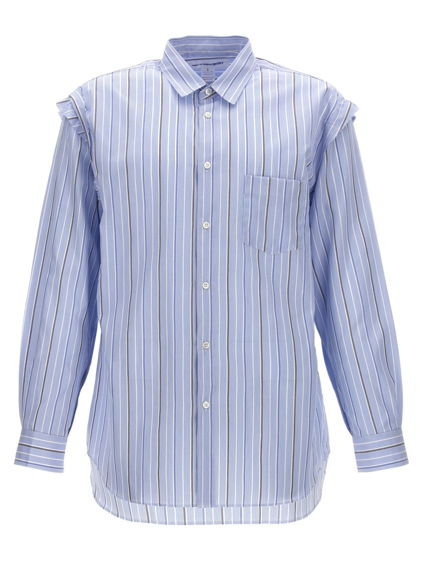 Comme Des Garçons Unfinished Cotton Striped Shirt
