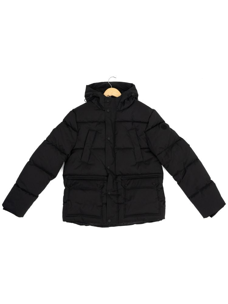 Sergio Moretti Padded Black Jacket With Quilted Design And Functional Pockets
